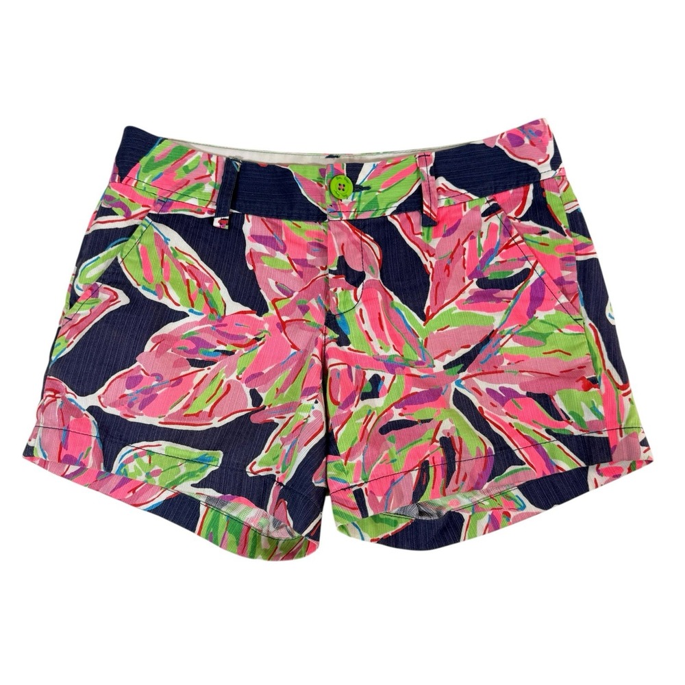 Lilly Pulitzer Callahan Short Bright Navy In The Vias Size 0 Pink Green 92920